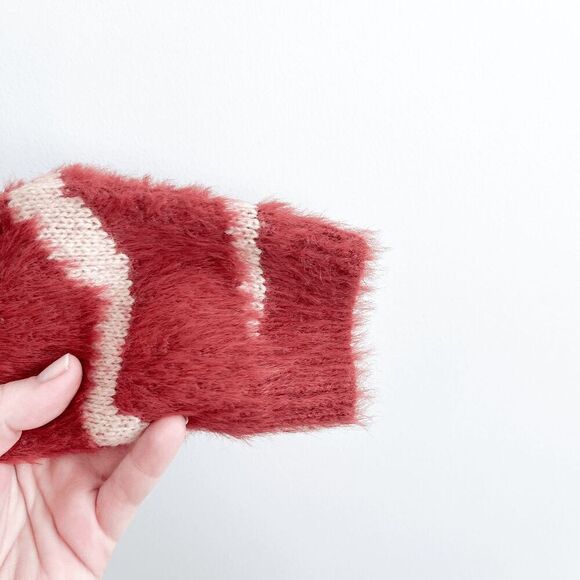 NWOT Sadie & Sage Womens Zebra Stripe Cardigan Rust Cream Size Small - Picture 3 of 8